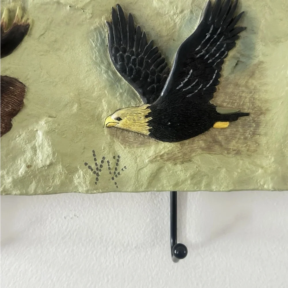 Wildlife-Themed Coat/Hat Rack. By J. Wiens, Vtg MWW Market. 20x5x1. 4 Hook